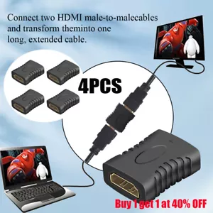 4x HDMI EXTENDER FEMALE TO FEMALE COUPLER ADAPTER JOINER CONNECTOR for 1080P - Picture 1 of 12