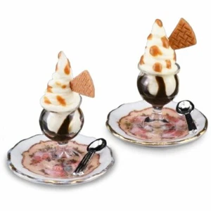 Casa delle bambole set gelato cibo miniatura porcellana Reutter 1:12 B393 DollysGallery - Foto 1 di 1