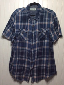 RETROFIT Mens XL Blue Plaid Cotton Casual Shirt - Picture 1 of 5