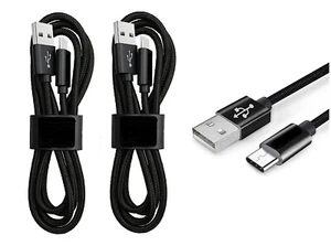 2x USB Cable Type C USB 3.1 for ZTE ZMAX Grand Z916BL Champ Z917VL Avid 916 - Picture 1 of 3