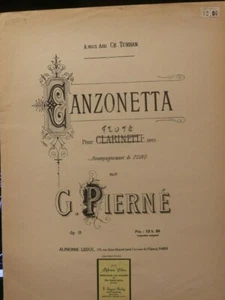 Flute & Piano: Canzonetta by Gabriel Pierne Trans by Petiot New Retail $21.00 - Picture 1 of 3