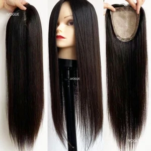 Pieza de cabello humano virgen base seda 24" de largo para mujer 6x6 - Imagen 1 de 12