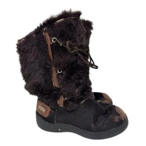 Pajar Brown Rabbit Fur Winter Boots Women's US 8 UK 39 Aspen Ski Lodge - Picture 1 of 16