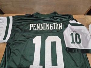 New York Jets Jersey Mens XL Green Reebok On Field Chad Pennington #10 NFL - Picture 1 of 12