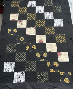 Harry Potter Handmade Patchwork Quilt/Fuzzy Blanket Throw 48" x 62" - Picture 1 of 13
