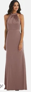Maxi Vestido After Six Cuello Alto Espalda Abierta Con Bufanda Corbata 6834 - Sienna Talla 0. 14 - Imagen 1 de 7