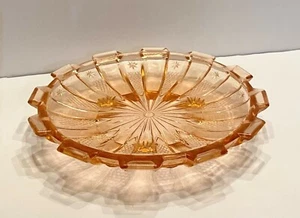 Australian Pink Depression Glass Platter "Pylon Design" 1939 - Picture 1 of 4