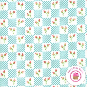 Moda LULU LANE Turquoise Floral 29024 18 Corey Yoder QUILT FABRIC - Picture 1 of 3
