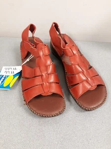 Dr Scholls Burnt Orange Leather DoubleAir-Pillo Slingback Sandals 9.5W Shoes - Picture 1 of 15