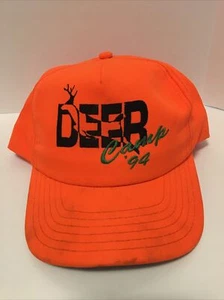 Vintage Deer Camp ‘94 Hunting Trucker Hat Made In USA. Orange Hunter Cap. - Picture 1 of 10