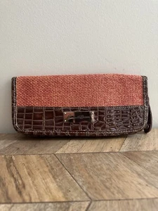 Samantha Brown Travel Wallet Passport Cards ID Papers Pockets Orange Brown - Picture 1 of 3