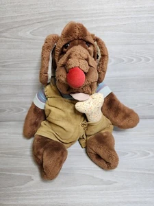 Ganz Bros Rughe Marrone Cane Mano Pupazzo Peluche Salopette Cucciolo 17” Osso 3057228 - Foto 1 di 17