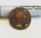 Vintage Colorized Asian Metal Button 15/16" GEISHA
