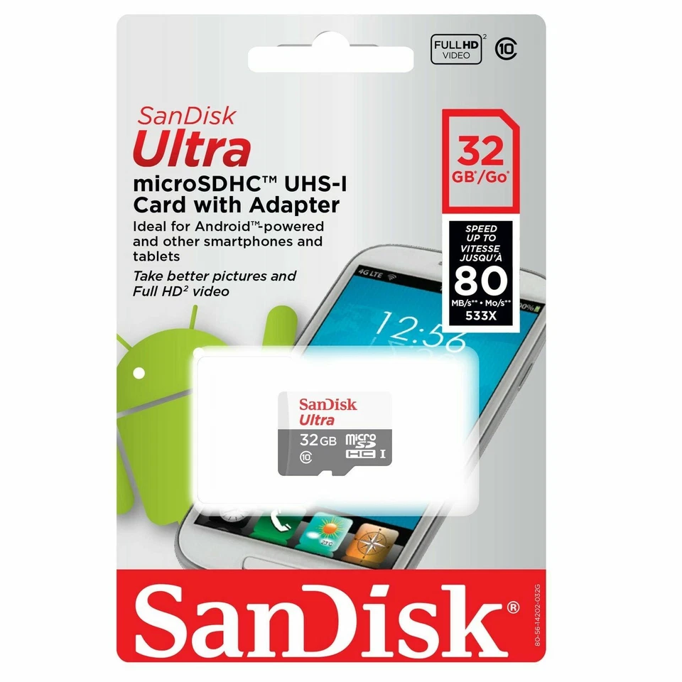 SanDisk 32GB 32G Ultra Micro SD HC Classe 10 Tf Flash SDHC Memory Card Cellulare - Immagine 1 di 3