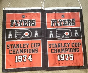 Philadelphia Flyers NHL Stanley Cup Champions 2 Banners/Flags 2’ x 3’ - Picture 1 of 4