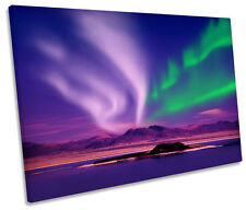 Space Northern Lights Night SINGLE CANVAS WALL ART Print Picture