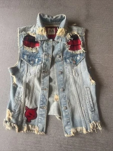 Unif Black Denim Battle Biker Weste Gr. M Punk - Bild 1 von 6