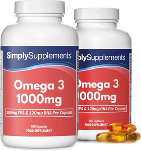 Pure Omega-3 Fish Oil 1000mg Capsules – High Strength EPA (540mg) & DHA (360mg) - Picture 1 of 12