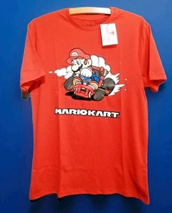  Herren Mario Kart Primark rot kurzärmeliges T-Shirt klein 36 Brustumfang neu - Bild 1 von 3