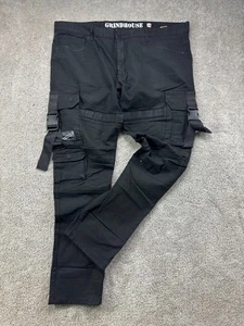 GrindHouse Pants Men's 42x32 (42x31) Black Straps Cargo Utility Tactical - Picture 1 of 19