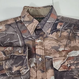 Cabelas Skyline Camo Hunting Shirt - 100% Polyester Mens M 1992 USA Made (Q2) - Picture 1 of 8