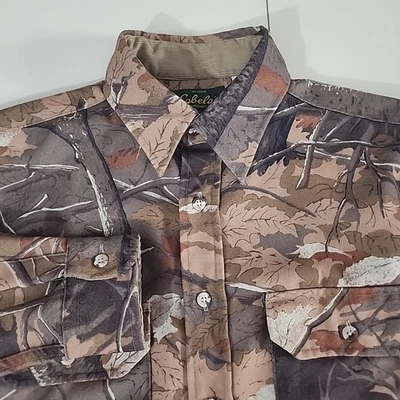 Cabelas Skyline Camo Hunting Shirt - 100% Polyester Mens M 1992 USA Made (Q2) - Image 1 of 4
