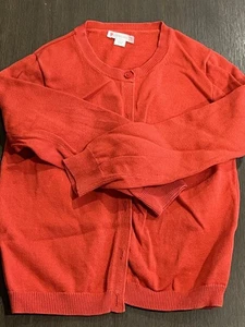 J Crew Crewcuts Mädchen ROT Baumwolle Strickjacke Knopfleiste Pullover Gr. S 6-7, gebraucht - Bild 1 von 3