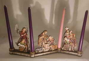 Vintage Avalon Gallery Krippe Advent Kerzenhalter Christmas Treasures 4 Kerzen - Bild 1 von 17