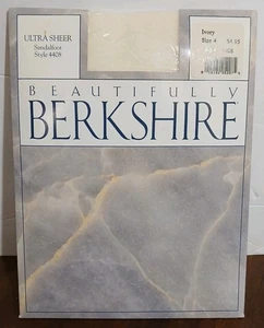 Berkshire Ultra Sheer Pantyhose Sandalfoot Ivory Size Queen Size 4 New 1990 - Picture 1 of 8