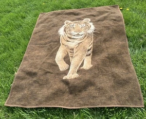 "Manta vintage tigre de Bengala 54"" x 72"" marrón" - Imagen 1 de 15