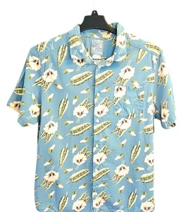 RVCA Luke Pelletier Special Edition Men’s Blue Floral Hawaiian Shirt Size Large - Picture 1 of 6