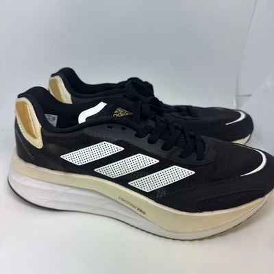 Size 7.5 - adidas adiZero Boston 11 Black White Gold - Image 1 of 4