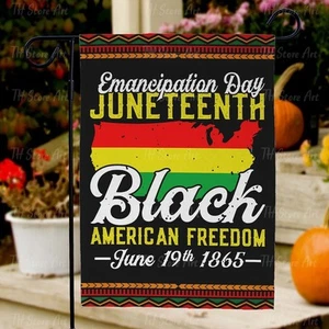 Día de la Emancipación Juneteenth Negro American Libertad Junio CASA BANDERA JARDÍN BANDERA - Imagen 1 de 4