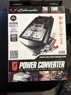 NEW Schumacher Power Inverter Converter 750W/1500 Peak Watts USB Port- X175DU - Image 1 of 2
