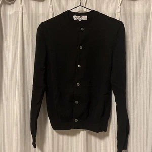 Comme des Garcons Play Women’s Black Cardigan Long Sleeve Knit, Used - Picture 1 of 3