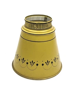 Pantalla de lámpara de repuesto de metal amarillo mostaza Tole MCM Toleware vintage - Imagen 1 de 6
