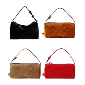 Velvet Handheld Bag Modern Neutral Colors Roomy Storage Essential For Lifestyle - Picture 1 of 12