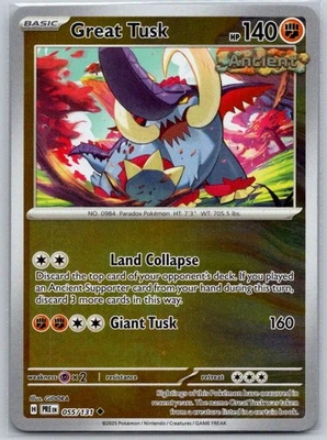 Great Tusk - 097/162 Reverse Holo SV05: Temporal Forces NM - Image 1 of 2