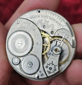 1913 Elgin 12 s 7j Grade 303 Model 3 Pocket Watch Movement - Working - Picture 1 of 3