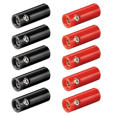 5x Bananenbuchse Set Rot+Schwarz 4mm Kupplung Stecker Banana Lautsprecherkabel