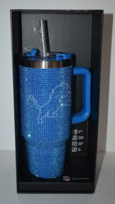 Taza de viaje vaso Bling Colossal Blue NFL Detroit Lions 46 oz con asa Foto 1 de 3