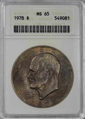 1978 Eisenhower Dollar ANAC MS65 - Rich Toning Cover