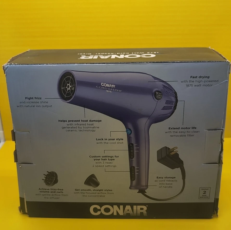 Conair 1875 Watts Cord-Keeper Dryer Ionic Technology with Retractable Cord - Image 1 of 1