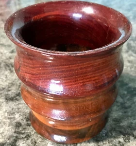KOA HAWAIANO RECUPERADO, NOGAL RIZADO, PADUUK, MADERA DE SANGRE, TAZA CORAZÓN PÚRPURA - Imagen 1 de 2