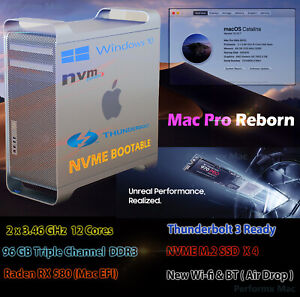 Mac Pro 5,1 2012 Thunderbolt 3 NVMe Boot Screen 3.46GHz 12 Core RX 580 Titan X