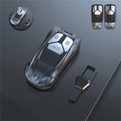 Metal Key Fob Case Cover Shell For Audi TT A4 B9 A5 S5 Q5 Q7 SQ5 2017 2018 2019 - Image 1 of 4