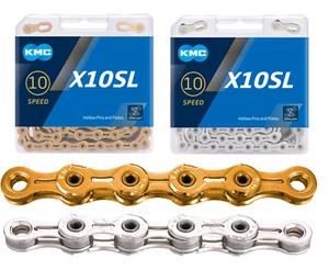 KMC Chain X10-SL Super Light 253g Gold Silver 10 Speed Road MTB Chain X10SL - Picture 1 of 15