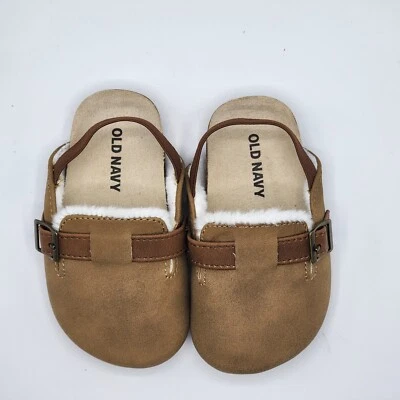 Zuecos sin cordones inspirados en Sherpa zueco de primavera mula viejo azul marino para niños pequeños andador 3-6 bebé Foto 1 de 3