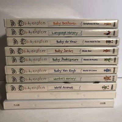 Baby Einstein DVDs Shakespeare Beethoven Language Disney Vinci Nursery Qty 10 Foto 1 de 4