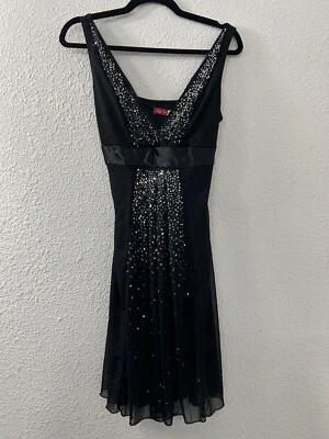 VTG Y2K Ruby Rox Size L Black Embellished Baby Doll Rockabilly Whimsigoth Dress - Image 1 of 4